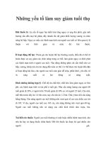 Những yếu tố làm suy giảm tuổi thọ potx