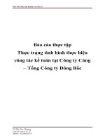 thực trạng tình hình thực hiện công tác kế toán tại công ty cảng   tổng công ty đông bắc