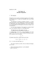 The Theory of Riemann Integration