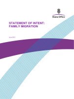 STATEMENT OF INTENT: FAMILY MIGRATION pot