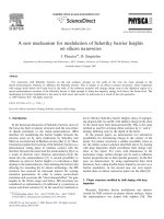 A new mechanism for modulation of schottky barrier heights on silicon nanowires