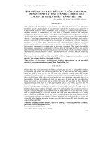 ẢNH HƯỞNG CỦA PHÂN HỮU CƠ VÀ VÔ CƠ ĐẾN HOẠT ĐỘNG VI SINH VẬT ĐẤT VƯỜN DỪA TRỒNG XEN CACAO TẠI HUYỆN CHÂU THÀNH - BẾN TRE potx