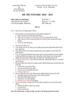 ĐỀ THI NĂM HỌC 2010 – 2011 - Môn: Quản trị Marketing - Đề số 2 pot