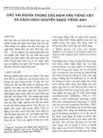 Báo cáo khoa học:Các vai trò nghĩa trong câu nghi vấn tiếng Việt và cách dịch chuyển sang tiếng Anh potx