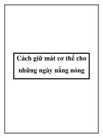 Cách giữ mát cơ thể cho những ngày nắng nóng docx