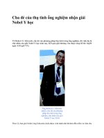 Cha đẻ của thụ tinh ống nghiệm nhận giải nobel y học