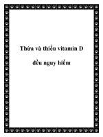 Thừa và thiếu vitamin D đều nguy hiểm pot