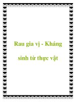 Rau gia vị - Kháng sinh từ thực vật pot