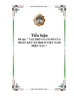 đề tài  vai trò và cơ sở của đoàn kết xã hội ở việt nam hiện nay