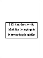 5 lời khuyên cho việc thành lập đội ngũ quản lý trong doanh nghiệp pot