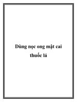 Dùng nọc ong mật cai thuốc lá potx