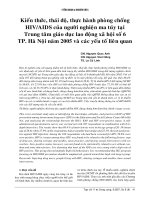 Kiến thức thái độ thực hành phòng chống HIV của người nghiện ma túy tại Trung tâm giáo dục lao động xã hội số 6 TP. Hà Nội năm 2005 và các yếu tố liên quan ppt