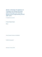 Study on Strategic Evaluation on Transport Investment Priorities under Structural and Cohesion funds for the Programming Period 2007-2013 ppt