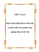 TIỂU LUẬN: Một số giải pháp đầu tư thúc đẩy sự phát triển của ngành công nghiệp điện tử Hà Nội pot