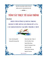 phân tích tính vị chủng trong hành vi tiêu dùng sản phẩm sữa của các khách hàng tại siêu thị big c huế