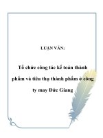 LUẬN VĂN: Tổ chức công tác kế toán thành phẩm và tiêu thụ thành phẩm ở công ty may Đức Giang pptx