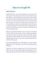 Bạn trẻ với Bạn trẻ với nghề PR pot