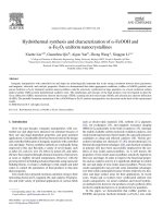 hydrothermal synthesis and characterization of - feooh and  fe2o3 uniform nanocrystallines