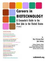 Careers in BIOTECHNOLOGY BIOTECHNOLOGY A Counselor’s Guide