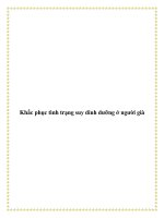 Khắc phục tình trạng suy dinh dưỡng ở người già doc