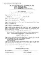 ĐỀ THI TUYỂN SINH VÀO LỚP 10 THPT NĂM HỌC 2013 – 2014 - SỞ GIÁO DỤC VÀ ĐÀO TẠO TÂY NINH doc