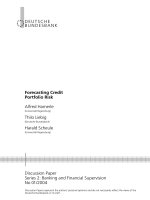 Forecasting Credit Portfolio Risk - Discussion Paper Series 2: Banking and Financial Supervision No 01/2004 pot