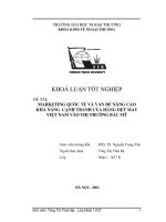 LUẬN VĂN:MARKETING QUỐC TẾ VÀ VẤN ĐỀ NÂNG CAO KHẢ NĂNG CẠNH TRANH CỦA HÀNG DỆT MAY VIỆT NAM VÀO THỊ TRƯỜNG BẮC MỸ ppt