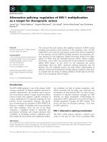 Báo cáo khoa học: Alternative splicing: regulation of HIV-1 multiplication as a target for therapeutic action docx