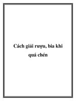 Cách giải rượu, bia khi quá chén pot