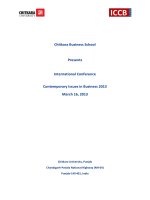 Chitkara Business School Presents International Conference Contemporary Issues in Business 2013 pot
