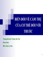 BIẾN ĐỔI VỀ CẢM THỤ CỦA CƠ THỂ ĐỐI VỚI THUỐC pot