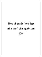 Học bí quyết tóc đẹp như mơ của người Ấn Độ doc