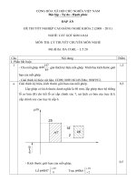 đáp án đề thi lí thuyết tốt nghiệp khóa 2 - cắt gọt kim loại - mã đề thi cgkl - lt (20)