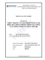 Luận văn: Thực trạng và giải pháp nâng cao hiệu quả hoạt động nhập gia của công ty may Nhà Bè pptx