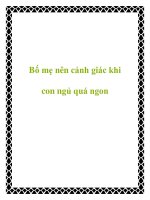 Bố mẹ nên cảnh giác khi con ngủ quá ngon potx