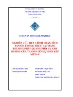 nghiên cứu quy trình phân tích tannin trong thực vật bằng phương pháp quang phổ và ảnh hưởng của tannin lê sự sinh khí mêtan