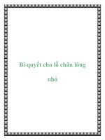 Bí quyết cho lỗ chân lông nhỏ doc