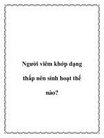 Người viêm khớp dạng thấp nên sinh hoạt thế nào? ppt