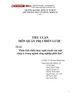 Tiểu luận:Phân tích chiến lược cạnh tranh của một công ty trong ngành công nghiệp phôi thai pptx