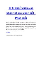 10 bí quyết chăm con không phải ai cũng biết Phần cuối pptx