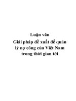 Luận văn Giải pháp đề xuất để quản lý nợ công của Việt Nam trong thời gian tới pptx