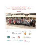 Consultation on Improving Access to Health Worker at the Frontline for Better Maternal and Child Survival pptx