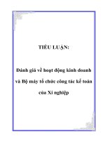 đánh giá về hoạt động kinh doanh và bộ máy tổ chức công tác kế toán của xí nghiệp