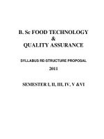 B. Sc FOOD TECHNOLOGY & QUALITY ASSURANCE SYLLABUS RE-STRUCTURE PROPOSAL 2011 pot