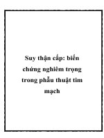 Suy thận cấp: biến chứng nghiêm trọng trong phẫu thuật tim mạch pdf