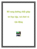 Bổ sung dưỡng chất giúp trẻ học tập, vui chơi và vận động pdf