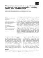 Báo cáo khoa học: C-terminal truncated cannabinoid receptor 1 coexpressed with G protein trimer in Sf9 cells exists in a precoupled state and shows constitutive activity ppt