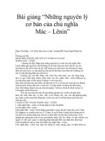 Bài giảng: Những nguyên lý cơ bản của chủ nghĩa Mac - Lênin ppt