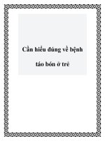 Cần hiểu đúng về bệnh táo bón ở trẻ ppt