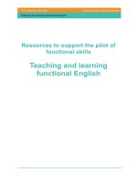 Resources to support the pilot of functional skills Teaching and learning functional English pot